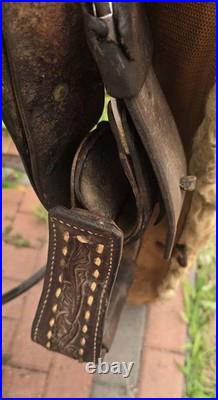 Circle Y Brand Western Saddle Buckstitch Used High Quality Leather