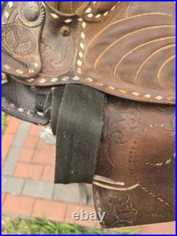 Circle Y Brand Western Saddle Buckstitch Used High Quality Leather