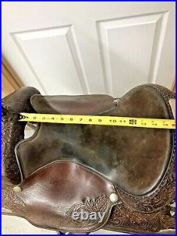 Circle Y Trail / Show Saddle 15.5 MISSING TAG 7 Gullet Dark Brown Leather