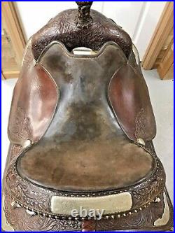 Circle Y Trail / Show Saddle 15.5 MISSING TAG 7 Gullet Dark Brown Leather
