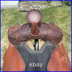 Circle Y Western Saddle 16 Seat Pleasure Trail Good Condition Nice Tooling