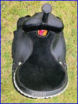 Comfortable Western Trail Saddle 14 to 17 Tooled Leather Horse Pleasure Saddle