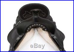 Comfy Endurance Saddle Black Leather Tooled Horse Tack Set 16 17 18 Western