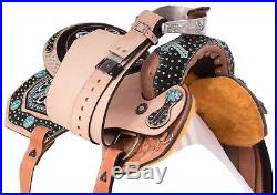 Comfy Show Western Pleasure Trail Horse Tooled Leather Saddle And Tack Set 16