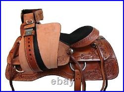 Comfy Trail Saddle Western Horse 15 16 17 18 Floral Tooled Leather Pleasure Tack