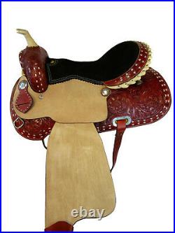 Comfy Trail Saddle Western Horse Pleasure Floral Tooled Leather Horse Tack 15 16