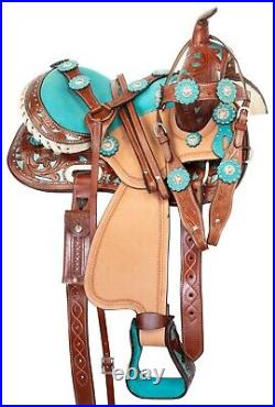 Comfy Trail Saddle Western Horse Pleasure Floral Tooled Leather Tack 12 13 14