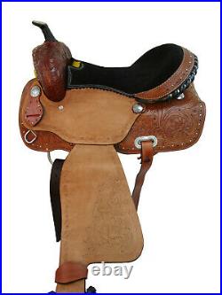 Comfy Trail Saddle Western Horse Pleasure Floral Tooled Leather Tack 15 16 17 18