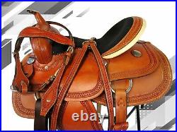 Comfy Trail Saddle Western Horse Pleasure Snake Tooled Leather Package 15 16