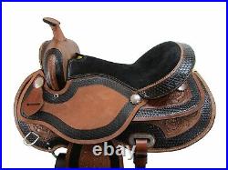Comfy Trail Saddle Western Horse Pleasure Tooled Leather Tack Set 15 16 17 18