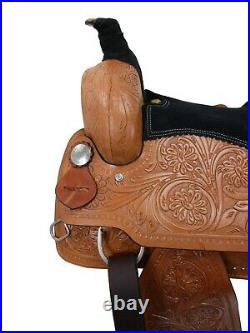 Comfy Trail Saddle Western Horse Pleasure Tooled Used Leather Tack 15 16 17 18