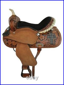 Comfy Trail Western Horse Saddle 15 16 17 Pleasure Floral Tooled Leather Tack