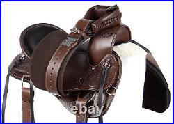 Comfy Trail Western Pleasure Horse Saddle 15 16 17 18 Tooled Leather Tack Set