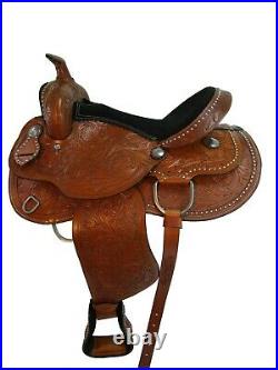Comfy Trail Western Saddle 15 16 17 18 Pleasure Horse Floral Tooled Leather Tack