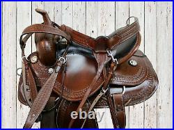 Comfy Trail Western Saddle 15 16 17 18 Pleasure Horse Tooled Leather Tack Set