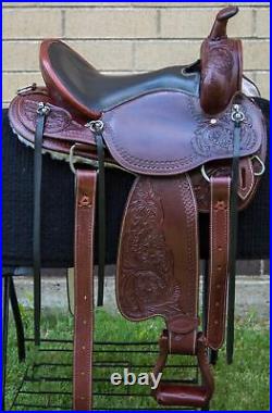 Comfy Trail Western Saddle 15 16 17 18 Pleasure Tooled Horse Leather Set Used