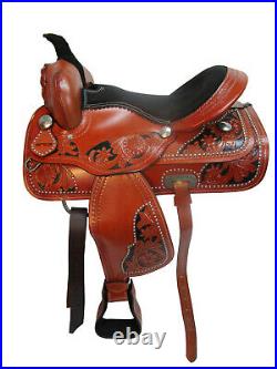 Comfy Trail Western Saddle 15 16 17 Pleasure Horse Floral Tooled Leather Package