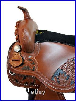 Comfy Trail Western Saddle 18 16 17 15 Pleasure Tooled Leather Horse Tack Set