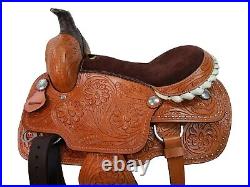 Comfy Trail Western Saddle 18 17 16 15 Pleasure Horse Tooled Leather Tack Set