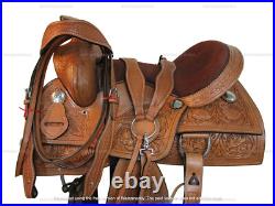Comfy Trail Western Saddle Pleasure Floral Tooled Leather Horse Tack 15 16 17 18