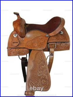 Comfy Trail Western Saddle Pleasure Floral Tooled Leather Horse Tack 15 16 17 18