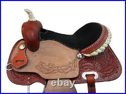Comfy Western Trail Saddle 15 16 17 Cross Tooled Leather Horse Show Tack Set