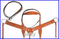 Comfytack Premium Western Leather Horse Saddle Hand-Tooled Floral Design