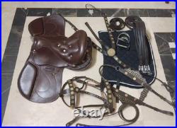 Complete Polo Saddle Set Premium Leather Horse Riding Tack Kit Saddle