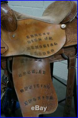 Corriente Saddle co, 15in Trophy Roping Saddle with heavy Tooling