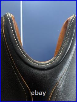 Courbette Horse Saddle. Large Size (measured) Black Leather. Good Condition