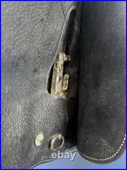 Courbette Horse Saddle. Large Size (measured) Black Leather. Good Condition