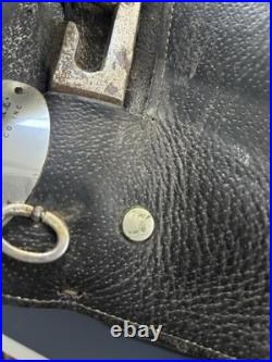 Courbette Horse Saddle. Large Size (measured) Black Leather. Good Condition