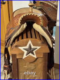 Cowboy Classic 13.5 Barrel Racing Saddle Brown Fully Tooled