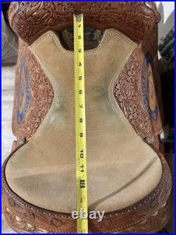 Cowboy Classic 13.5 Barrel Racing Saddle Brown Fully Tooled