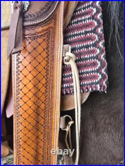 Cowboy Mounted Shooting Rifle Or Shot Gun Leather Saddle SCABBARD. Made In USA