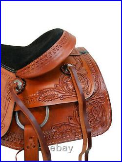 Cowboy Roping Saddle Ranch Pleasure 15 16 17 18 Floral Tooled Leather Tack Set