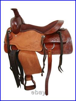Cowboy Trail Western Saddle Horse Pleasure Tooled Leather Tack Set 18 17 16 15