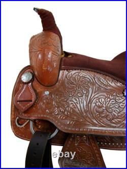 Cowboy Western Roping Saddle 15 16 17 18 Pleasure Ranch Tooled Leather Tack Set