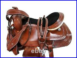 Cowboy Western Saddle 15 16 17 18 Pleasure Barrel Racing Horse Leather Tack Set