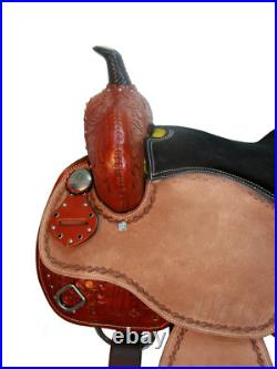 Cowboy Western Saddle 15 16 17 Pleasure Horse Floral Tooled Leather Barrel Tack