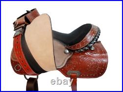 Cowboy Western Saddle 15 16 17 Pleasure Horse Floral Tooled Leather Barrel Tack