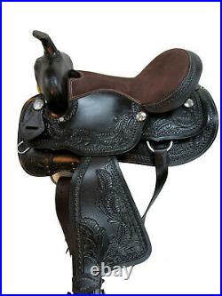 Cowboy Western Saddle Barrel Racing Horse Pleasure Leather Tack Set 15 16 17 18