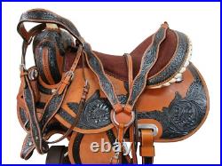 Cowboy Western Saddle Barrel Racing Horse Pleasure Tooled Leather Tack 15 16 17