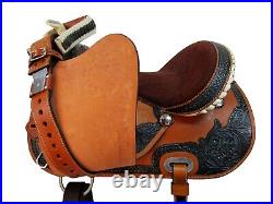 Cowboy Western Saddle Barrel Racing Horse Pleasure Tooled Leather Tack 15 16 17