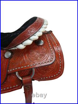 Cowboy Western Saddle Roping Horse 16 17 Pleasure Roper Ranch Tooled Leather Set