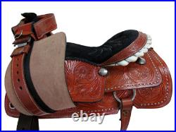 Cowboy Western Saddle Roping Horse 16 17 Pleasure Roper Ranch Tooled Leather Set