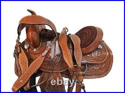 Cowgirl Barrel Racing Pleasure Youth Kids Saddle 12 13 14 Tooled Leather Tack