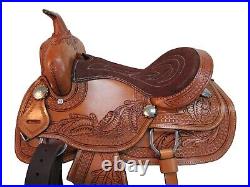 Cowgirl Barrel Racing Pleasure Youth Kids Saddle 12 13 14 Tooled Leather Tack