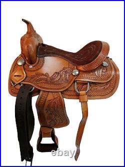 Cowgirl Barrel Racing Pleasure Youth Kids Saddle 12 13 14 Tooled Leather Tack