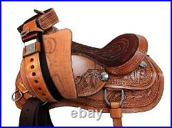 Cowgirl Barrel Racing Pleasure Youth Kids Saddle 12 13 14 Tooled Leather Tack